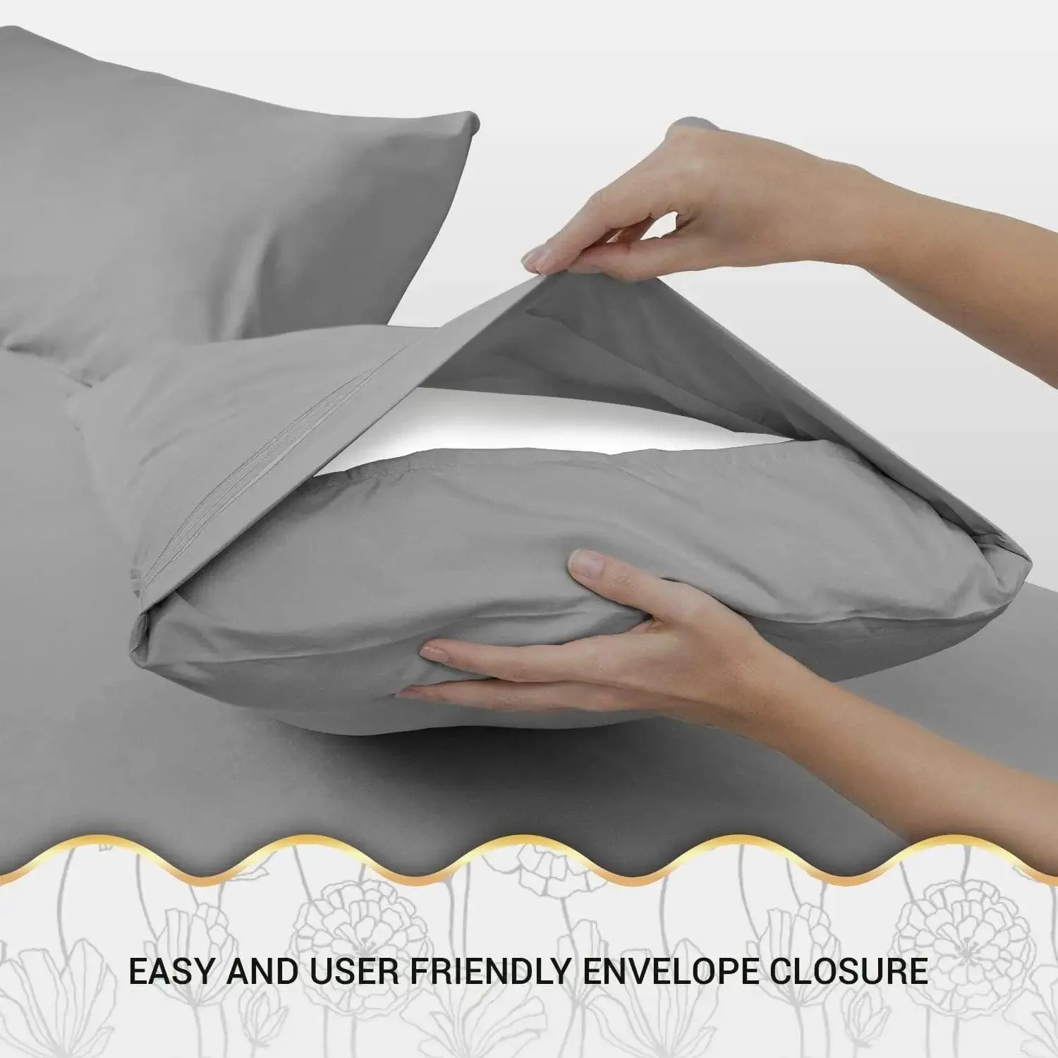 CGK Plain Duvet Cover Set-Grey