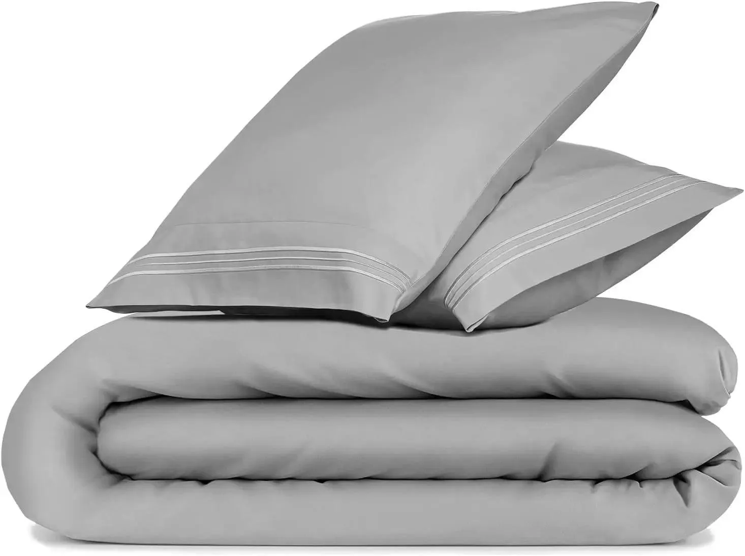 CGK Plain Duvet Cover Set-Grey