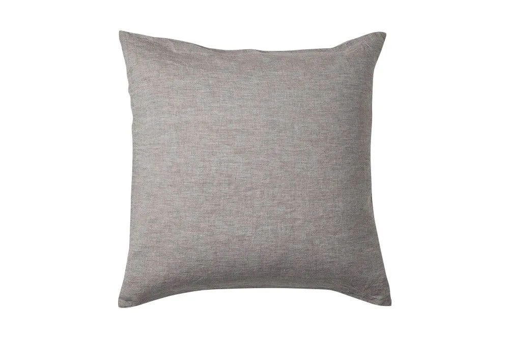 Charcoal Linen Cover - Euro