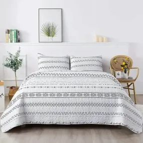 Chic Contemporary Geometric Microfiber Bedding Set - Elegant & Cozy 23-Piece Collection