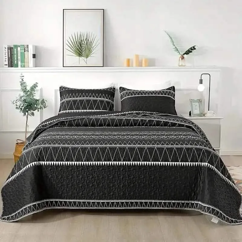 Chic Contemporary Geometric Microfiber Bedding Set - Elegant & Cozy 23-Piece Collection