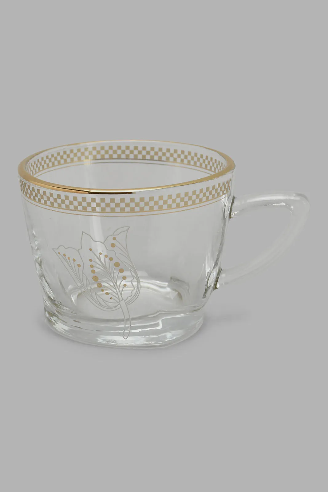 Clear Floral Glass Tea Cup And Saucer