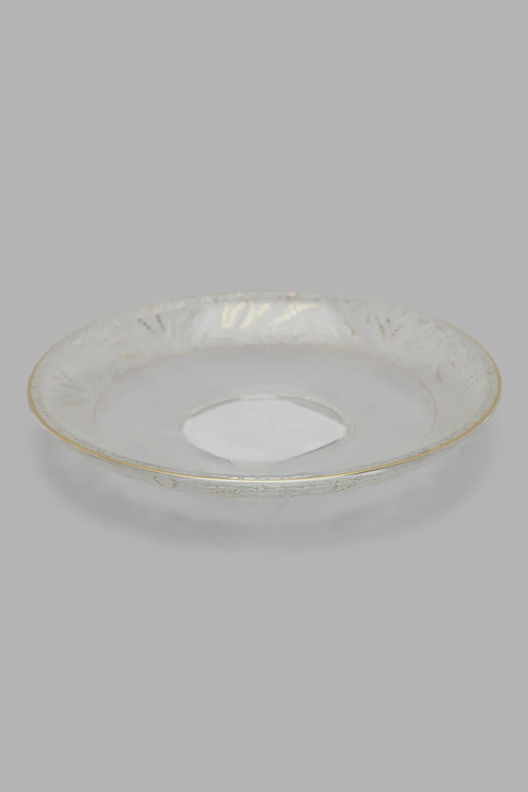 Clear Floral Glass Tea Cup And Saucer