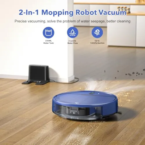 Clip coupon - 2 in 1 Mopping and Vacuuming Robot, Robot Vacuum and Mop Combo Compatible with WiFi/App, Robotic Vacuum Cleaner Self-Charging, Slim, Ideal for Pet Family, Hard Floor, Hair, Low Pile Carpet