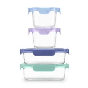 Color Lock® Glass 8pc Mixed Meal Prep Set