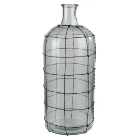 Conde Glass Bottle, Wire Grid - Med