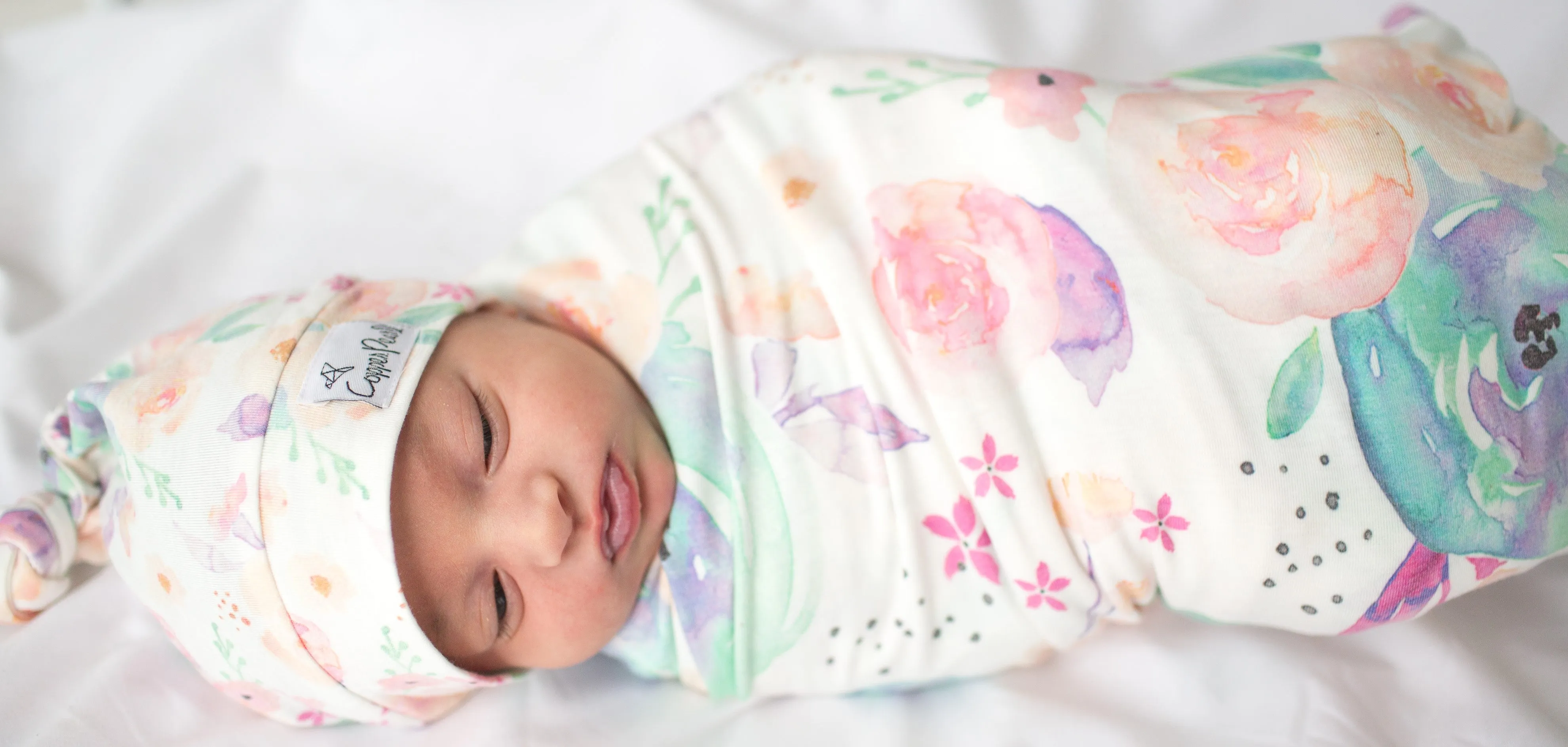 Copper Pearl Bloom Knit Swaddle Blanket