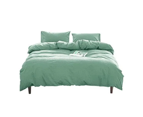 Cosy Club Duvet Cover Quilt Set King Flat Cover Pillow Case Essential Green