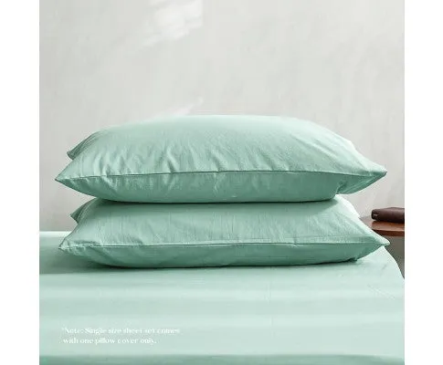 Cosy Club Duvet Cover Quilt Set King Flat Cover Pillow Case Essential Green