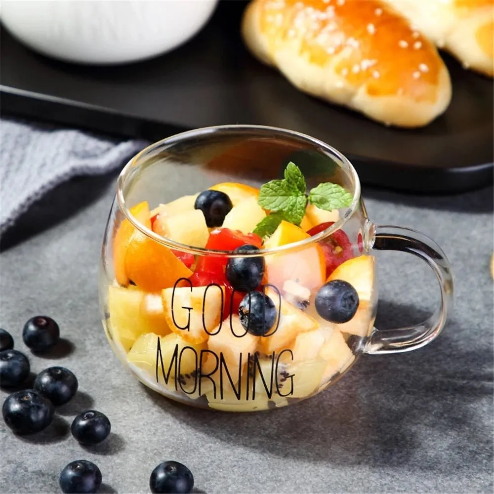 Creative Letter Glass Cup with Handle