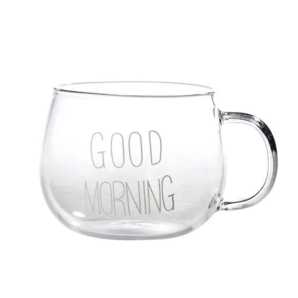 Creative Letter Glass Cup with Handle