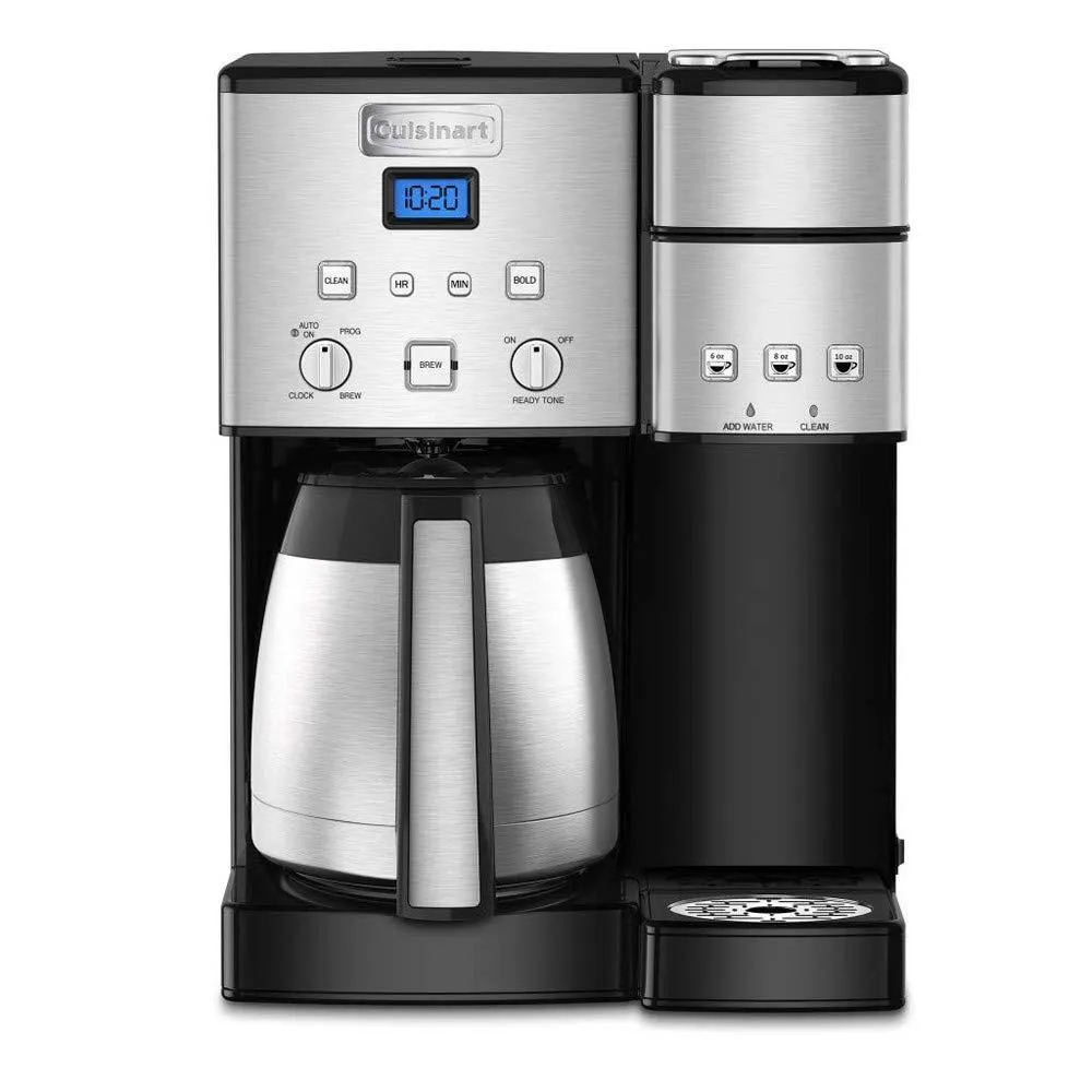 Cuisinart SS-20 Coffee Center 10-Cup Thermal Single-Serve Brewer Coffeemaker Silver (SS-20) with Victor Allen Colombian Single Serve Brew Cups of Coffee 12 K-Cups