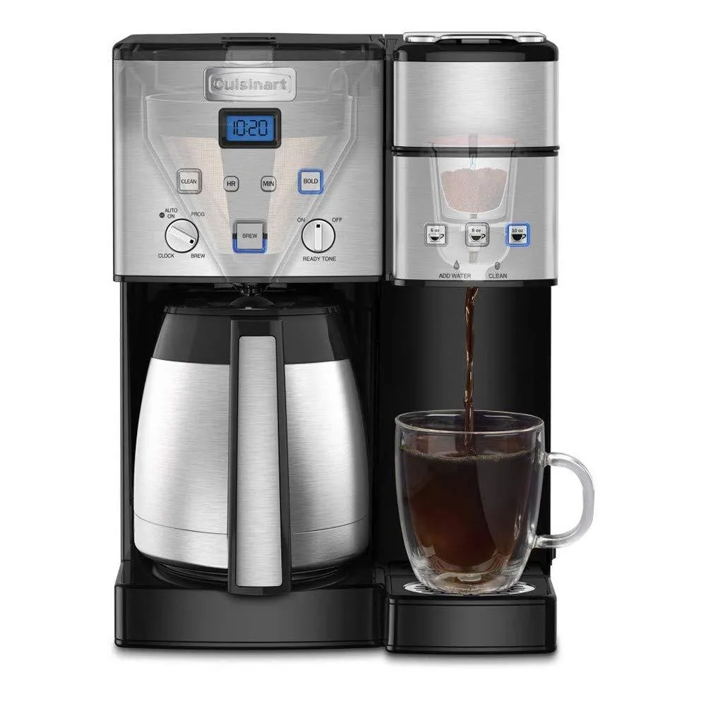 Cuisinart SS-20 Coffee Center 10-Cup Thermal Single-Serve Brewer Coffeemaker Silver (SS-20) with Victor Allen Colombian Single Serve Brew Cups of Coffee 12 K-Cups