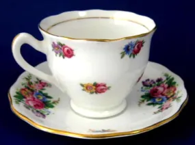 Cup and Saucer Colclough Rosebuds Floral Sprays Demitasse 1950s