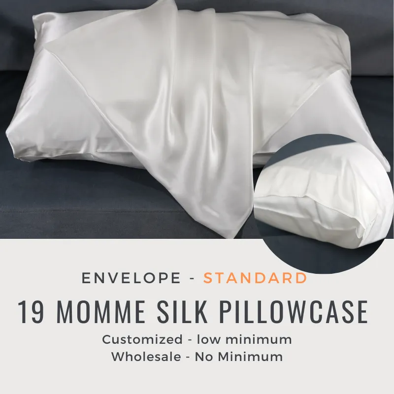 Custom Wholesale Silk Pillowcase 19 Momme Envelope Closure - Standard size