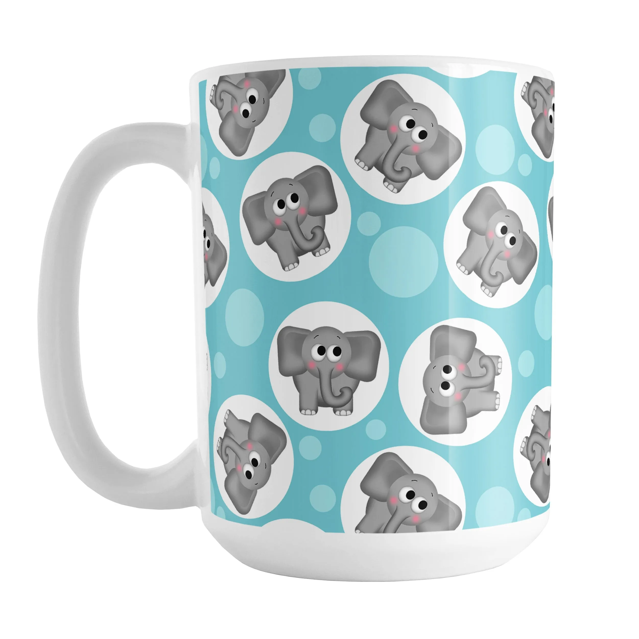 Cute Turquoise Elephant Pattern Mug