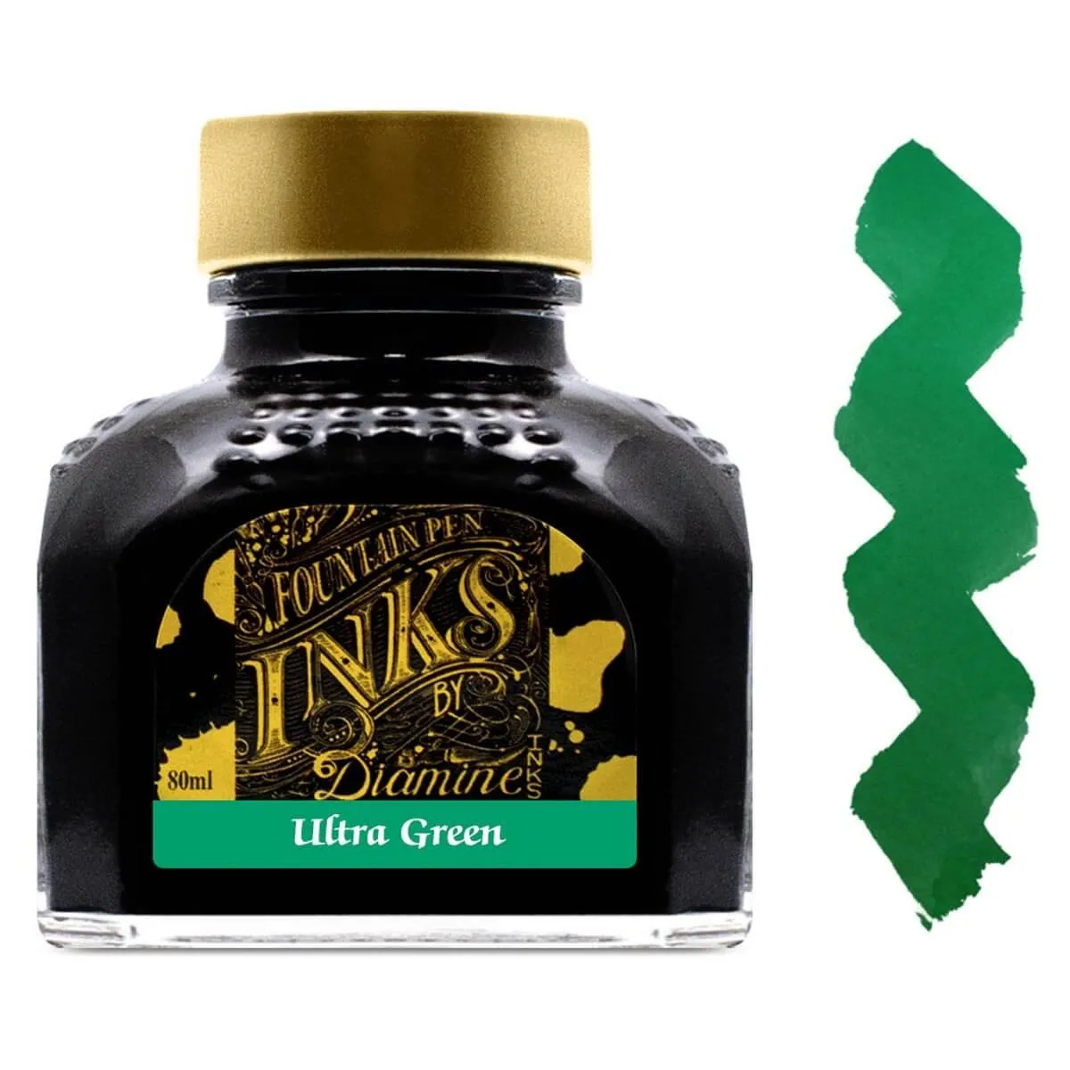 Diamine Fountain Pen Ink Bottle - 80 ml Ultra Green | 7051