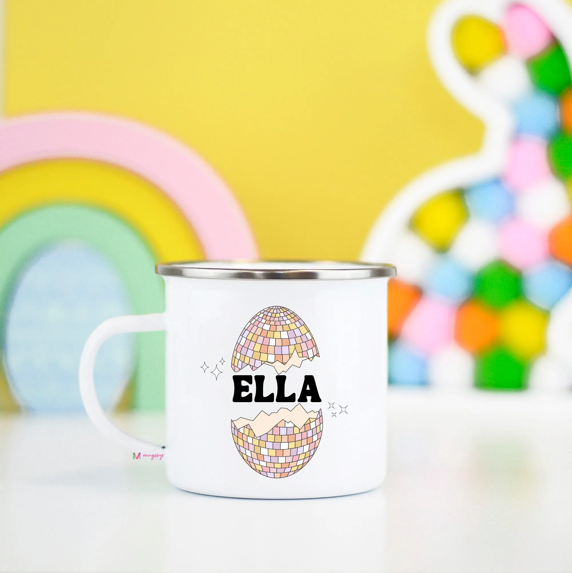 Disco Egg Personalized Kid's Easter Camp Cup