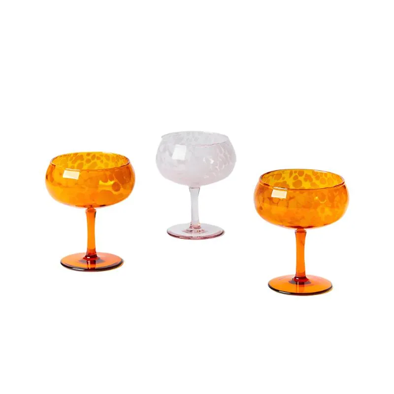 Dots Glass Coupe Set of 2 - Orange