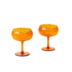 Dots Glass Coupe Set of 2 - Orange