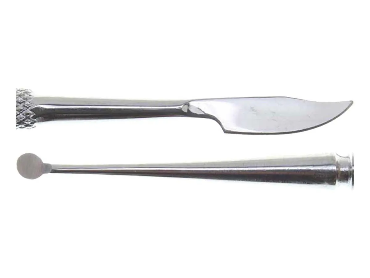 Double End Knife Spatula and 7/64 inch Round Scraper