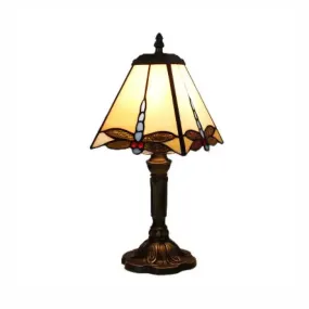 Dragonfly Stained Glass Table Lamp - Rustic 1-Light Table Lighting