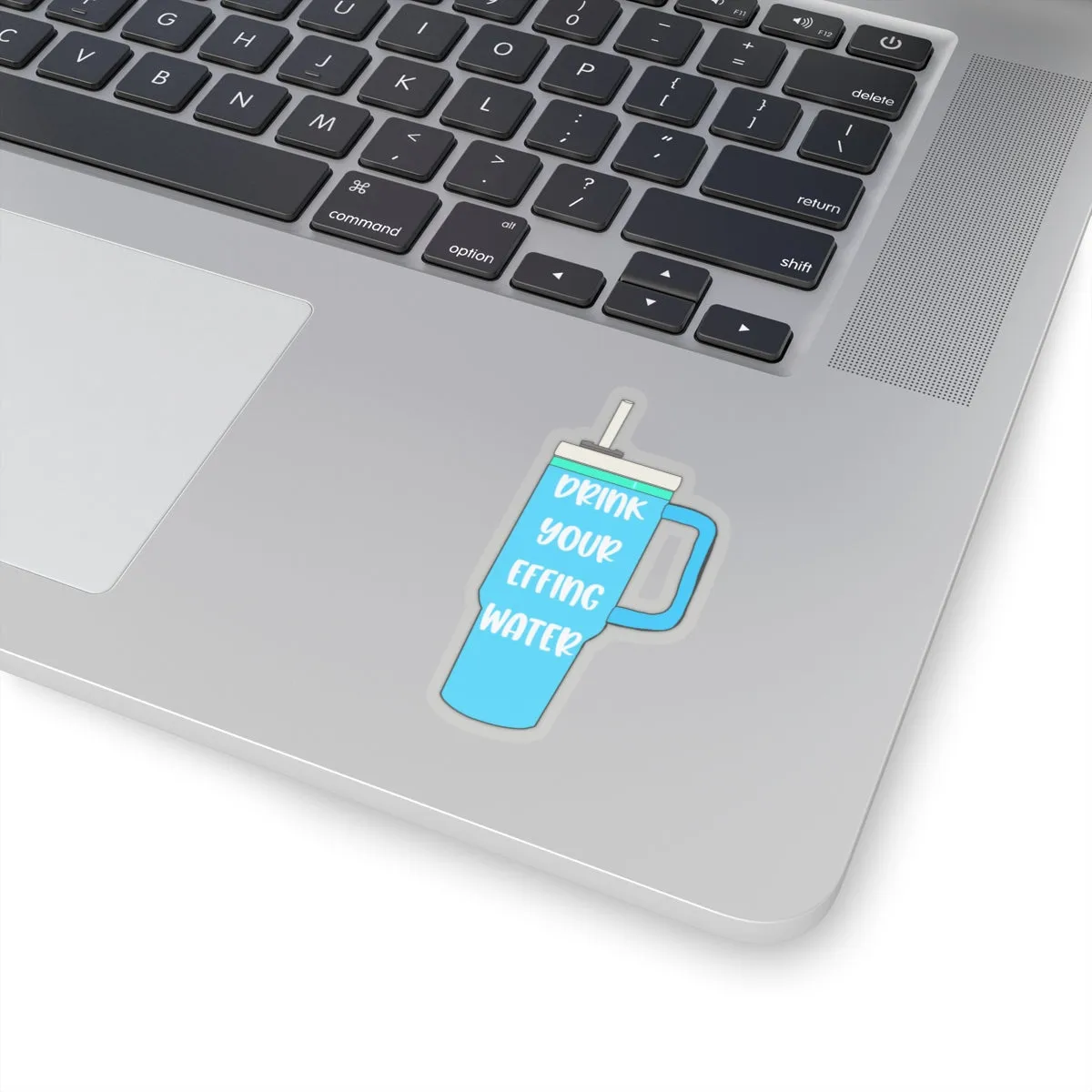 Drink Your Effing Water Blue Sticker, Water Bottle Kiss-Cut Sticker