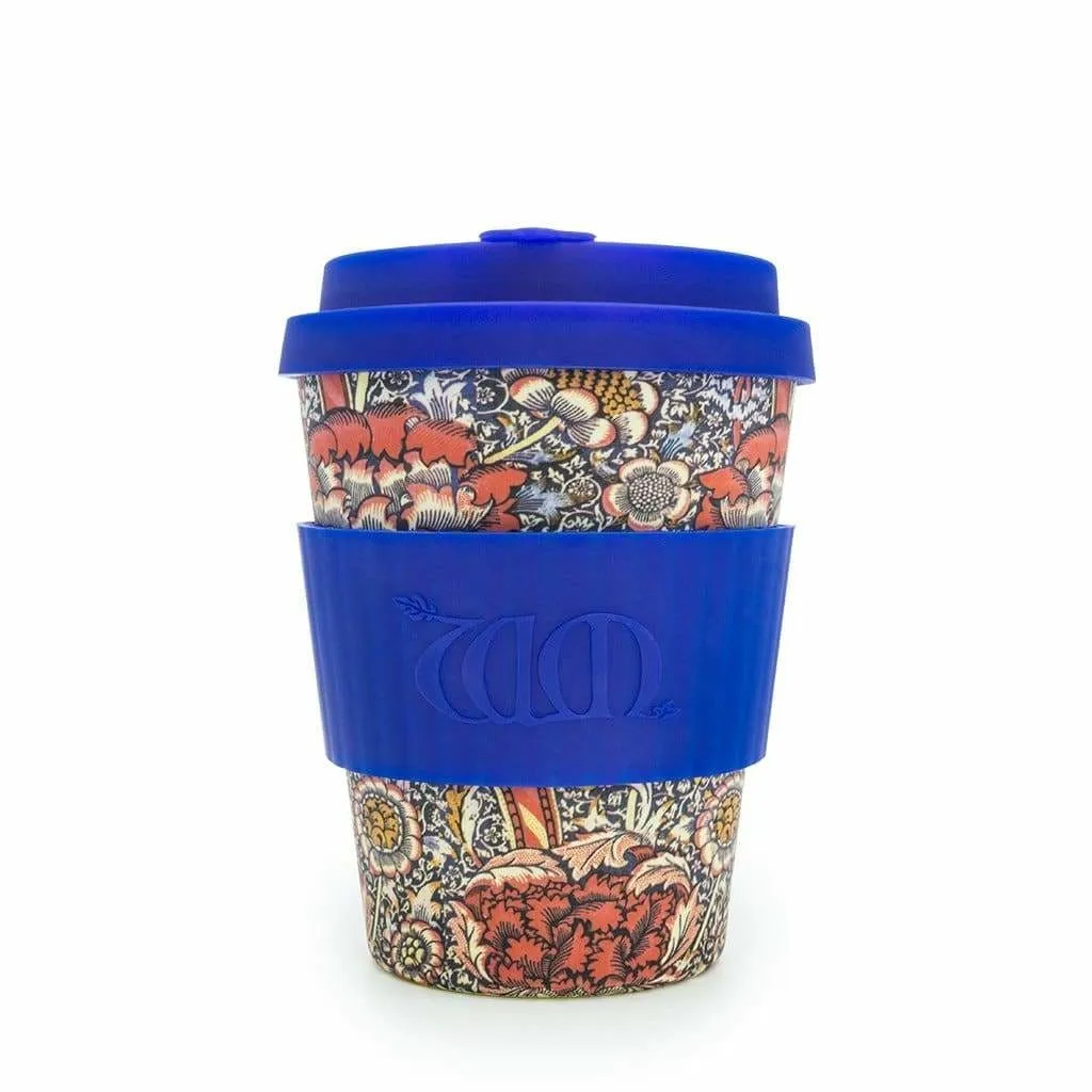 Ecoffee Cup WM Morris Wandle with Blue Lid 12oz