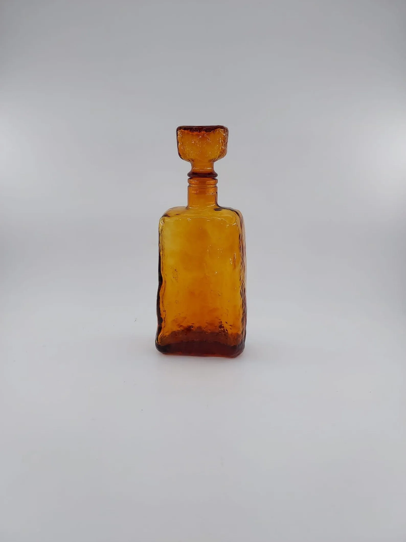 Empoli Amber Hand Blown Bark Decanter