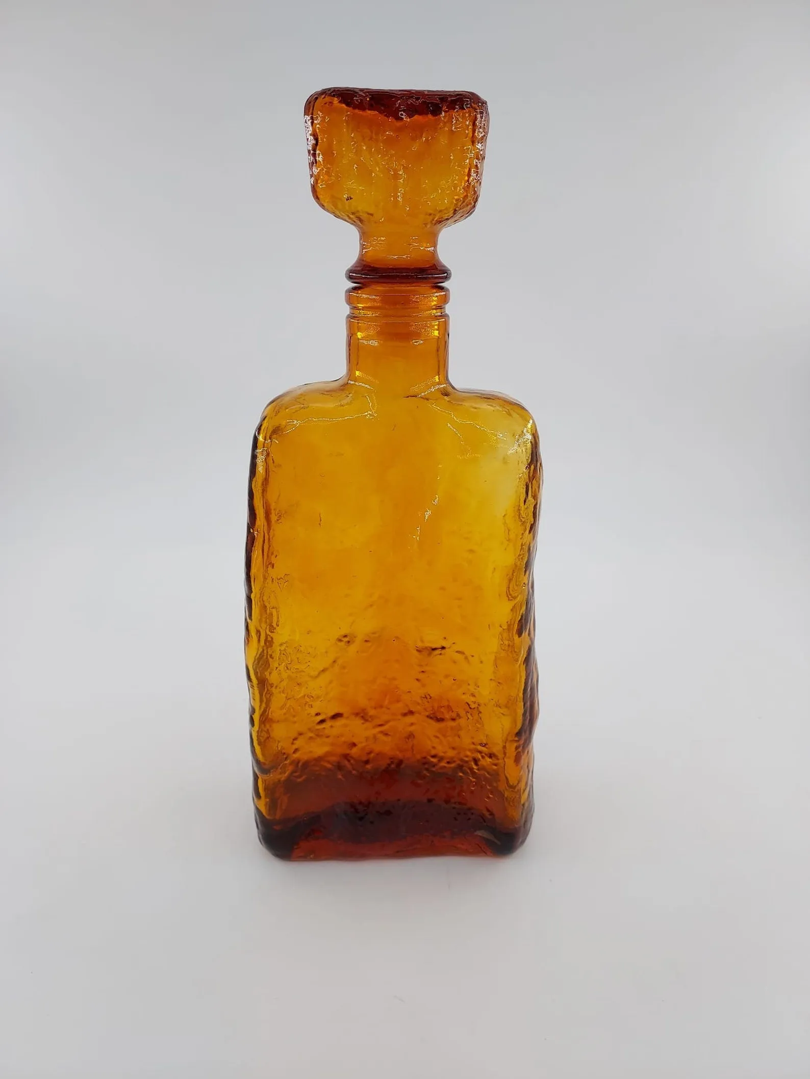 Empoli Amber Hand Blown Bark Decanter