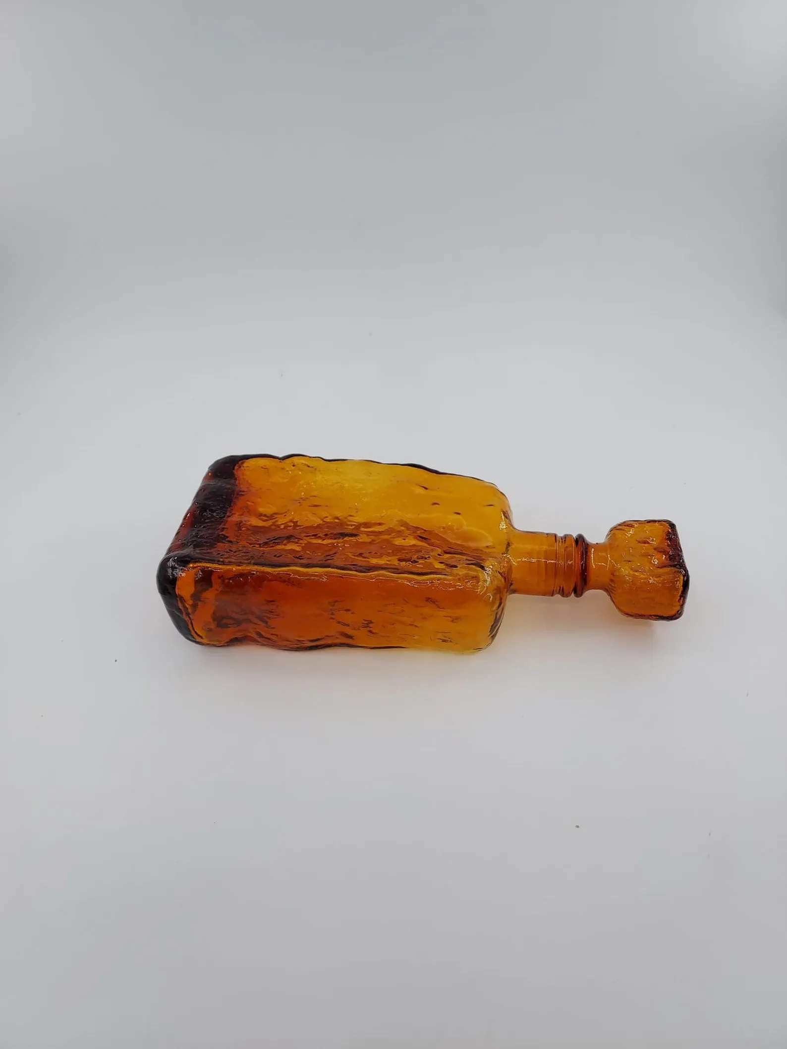 Empoli Amber Hand Blown Bark Decanter