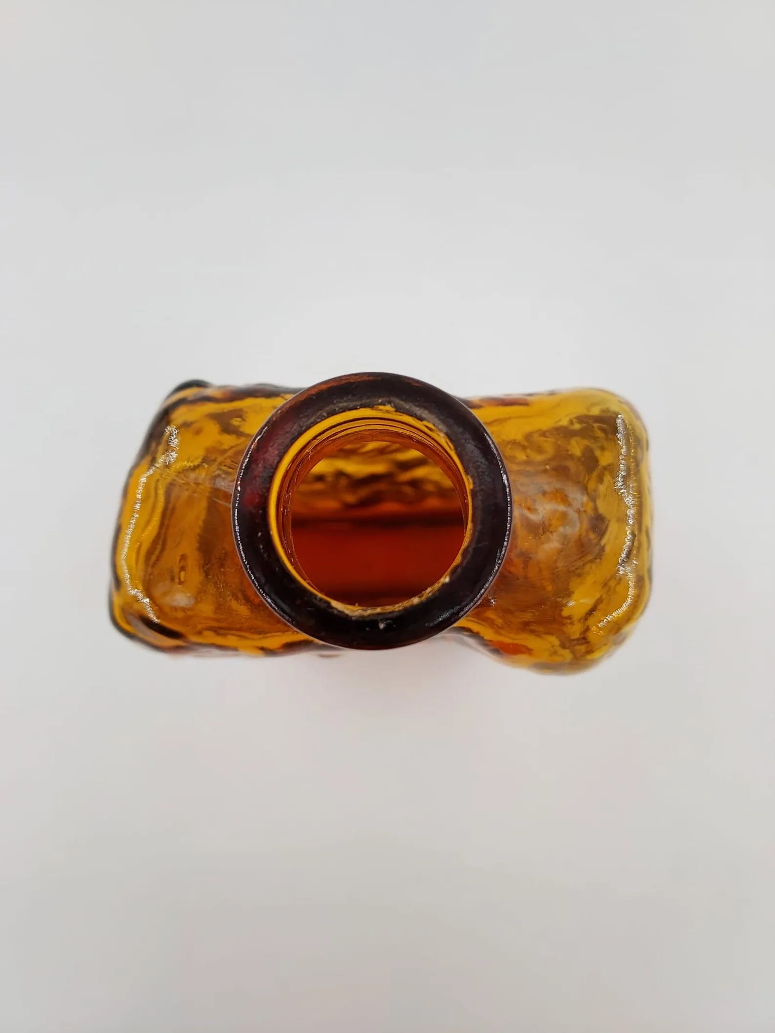 Empoli Amber Hand Blown Bark Decanter