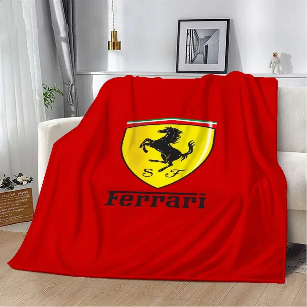 Ferrari-inspired color RED Throw Blanket Soft Lightweight Cozy Plush Warm Blankets