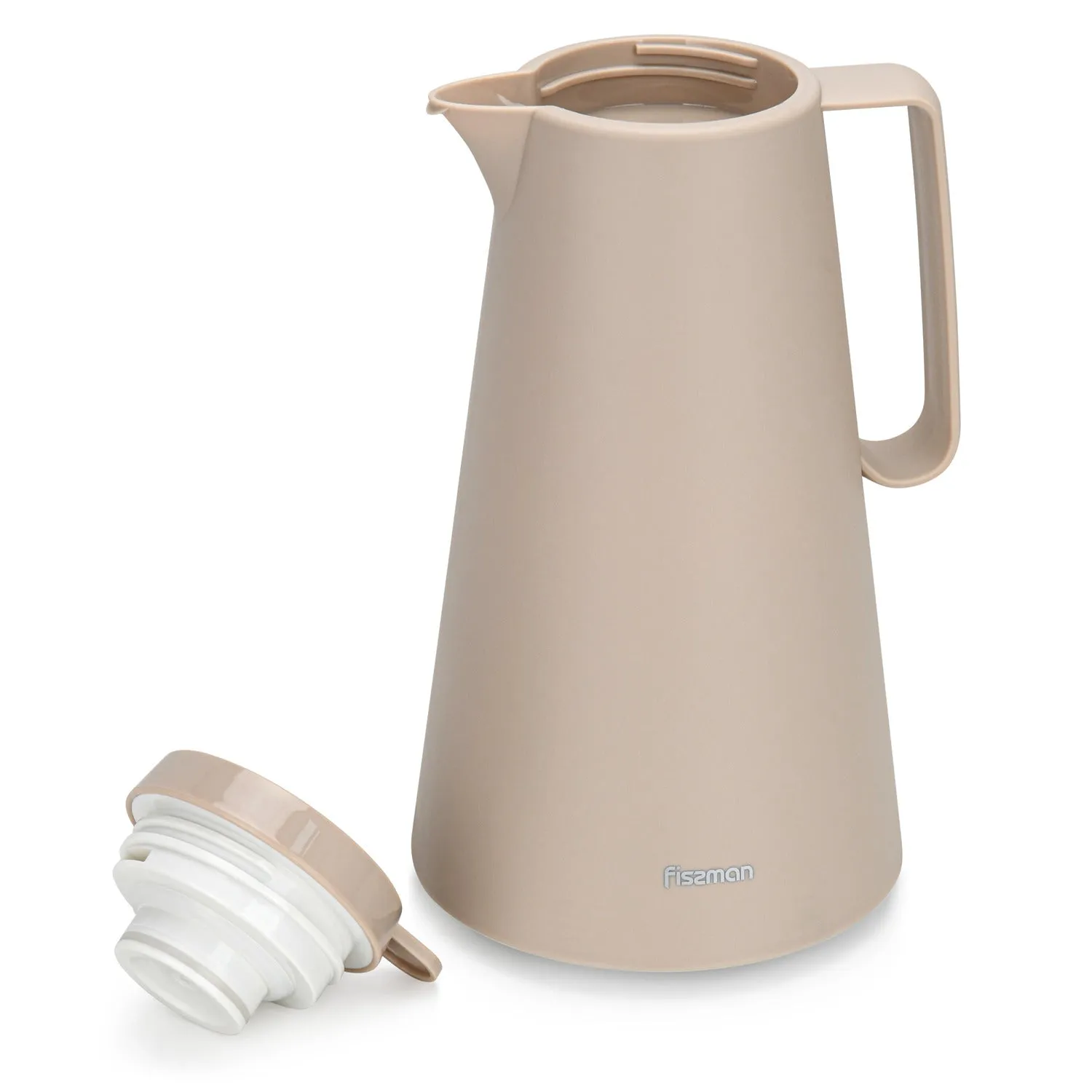 Fissman Vacuum Insulated Flask 1000 Ml Mocha Cream With Pink Glass Liner