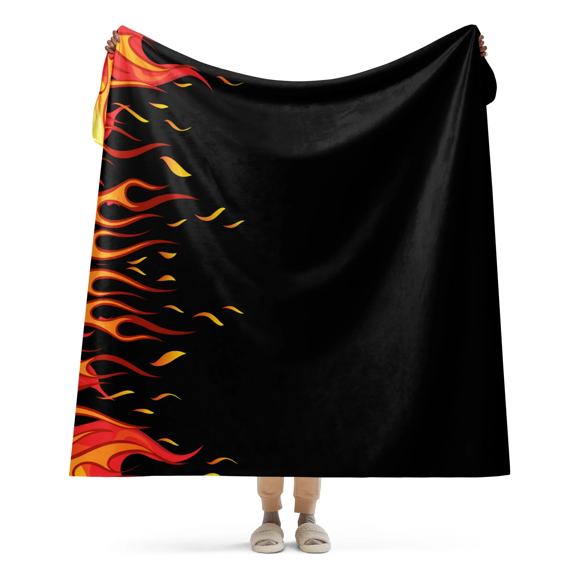 Flames Sherpa blanket lioness-love