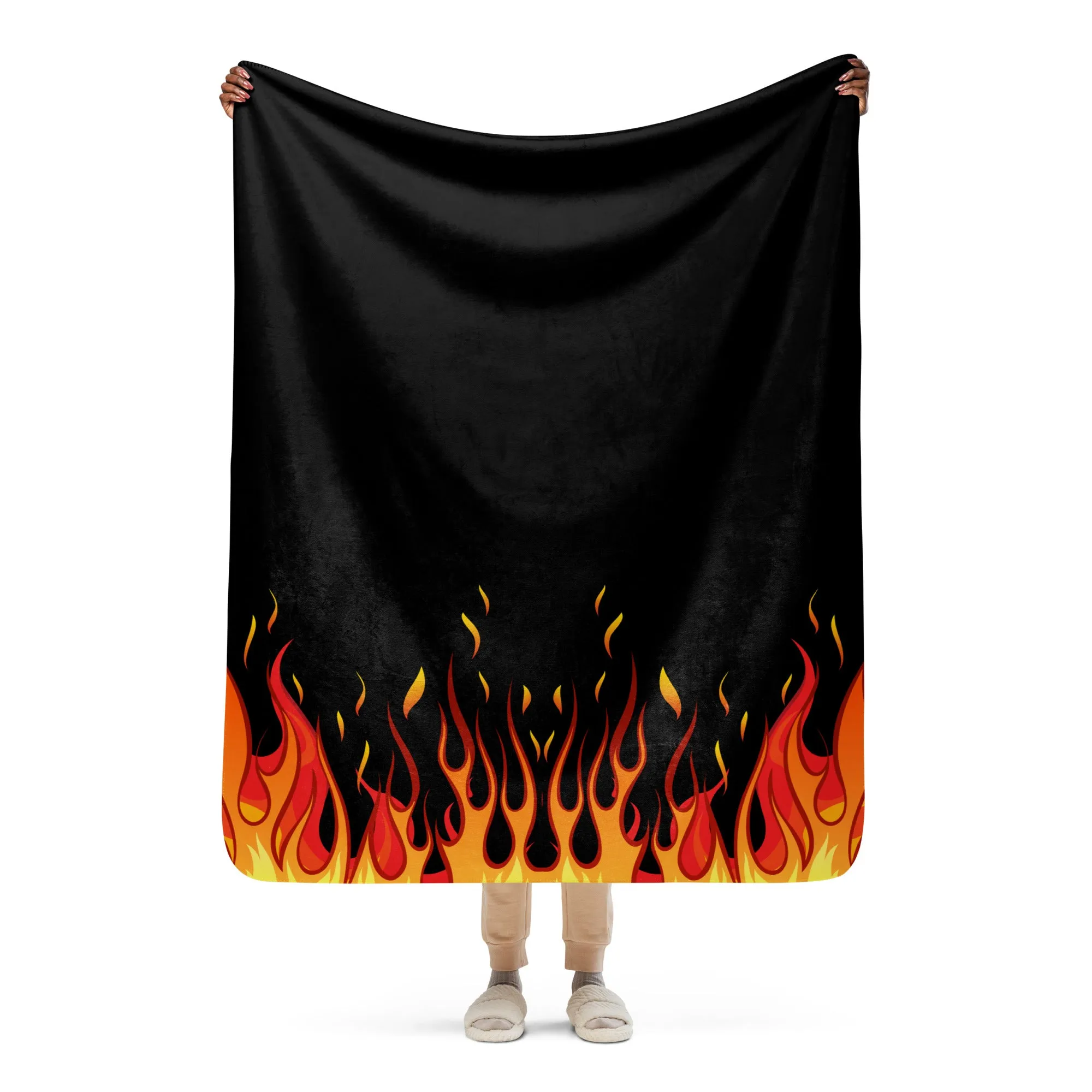 Flames Sherpa blanket lioness-love