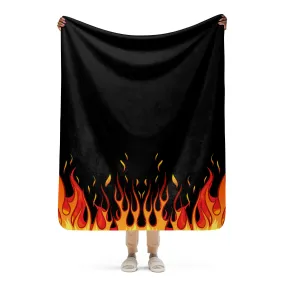 Flames Sherpa blanket lioness-love