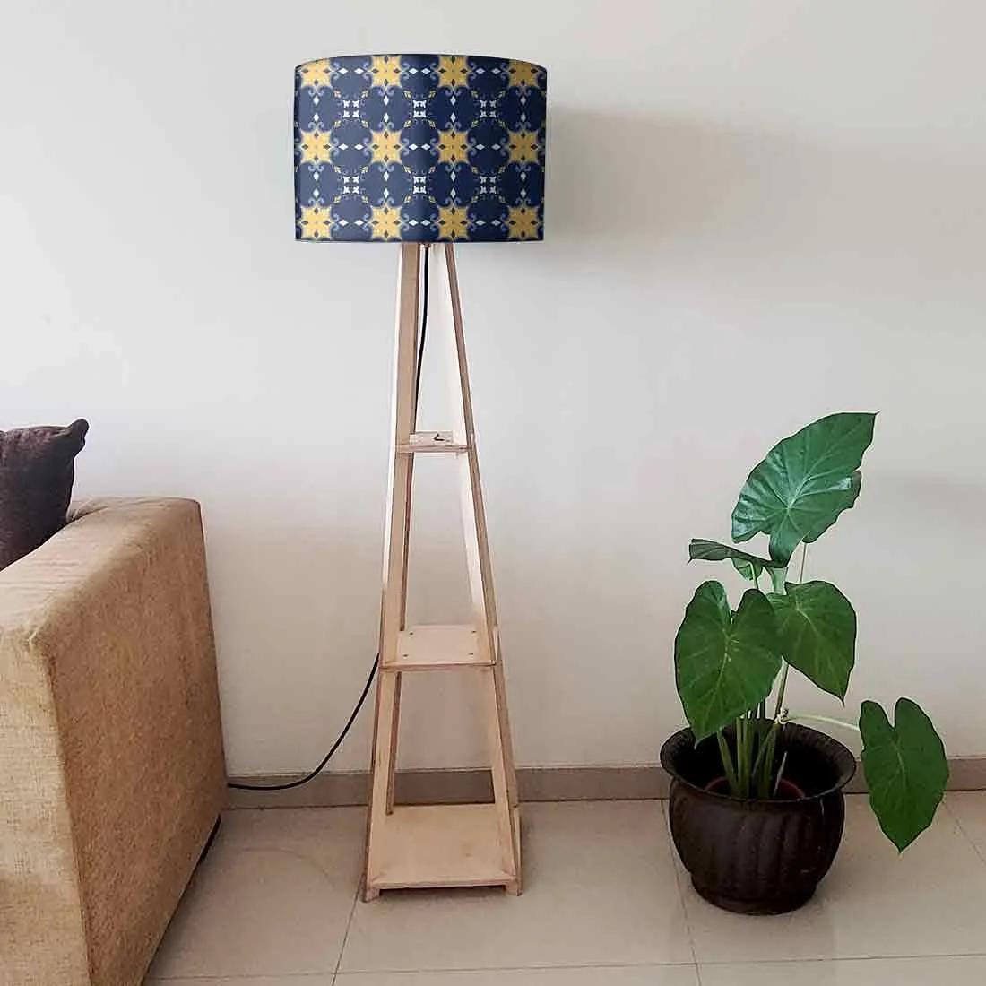 Floor Standing Lamps - Blue Yellow Design