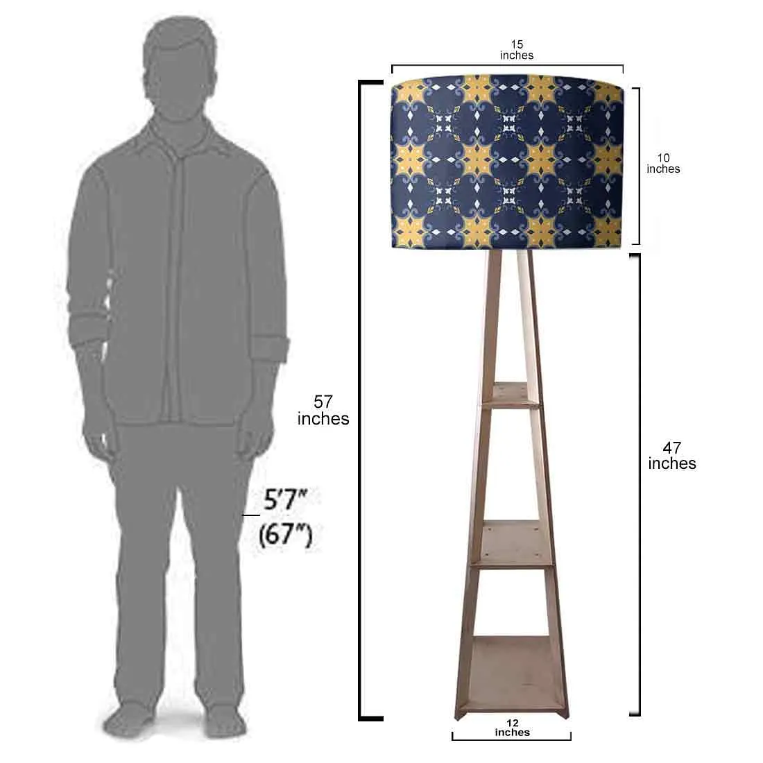 Floor Standing Lamps - Blue Yellow Design