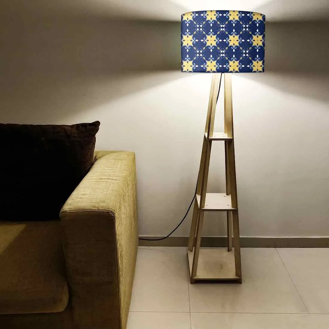 Floor Standing Lamps - Blue Yellow Design