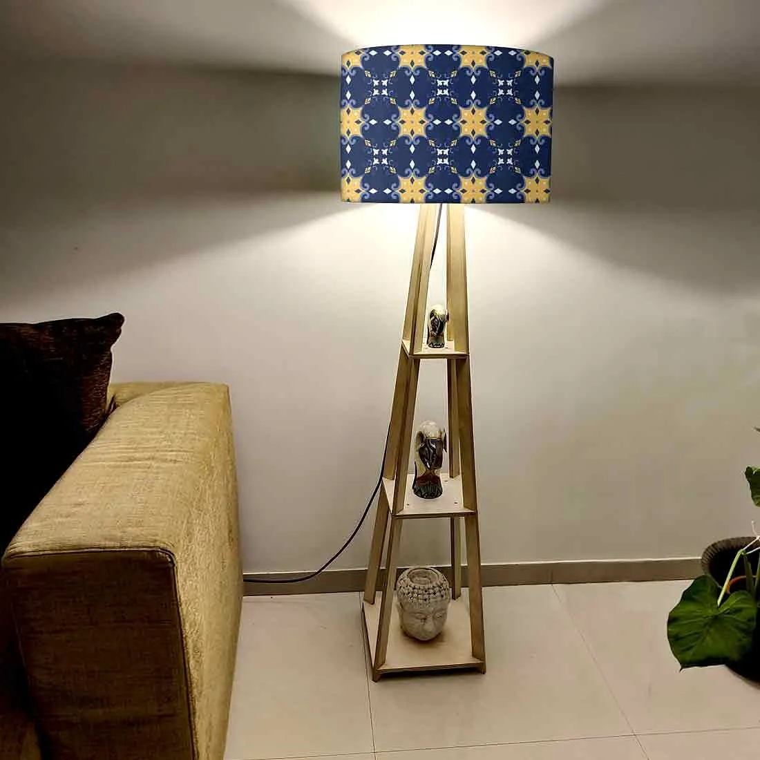 Floor Standing Lamps - Blue Yellow Design