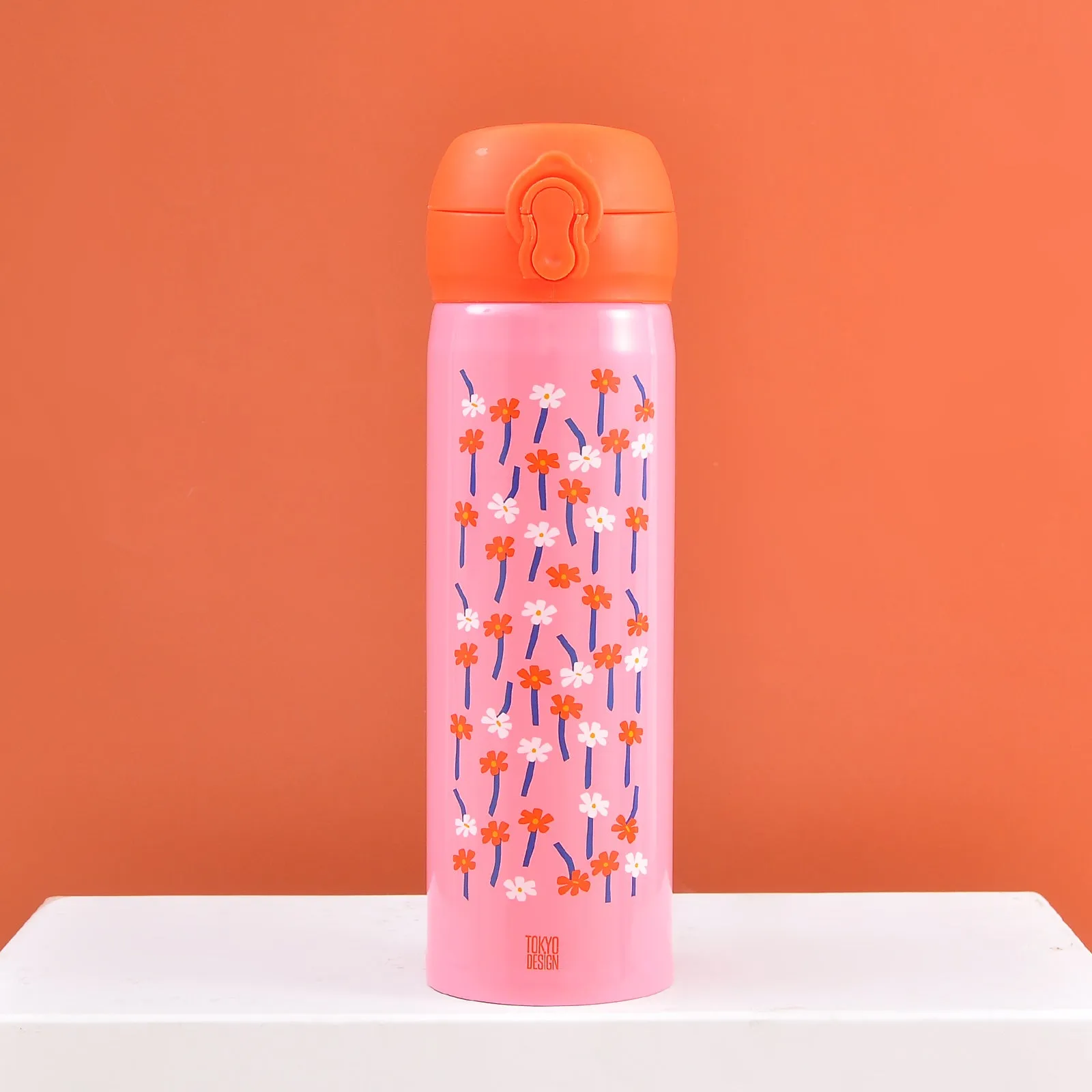 Floral Flower Stainless Steel Water Bottle.(500mL)