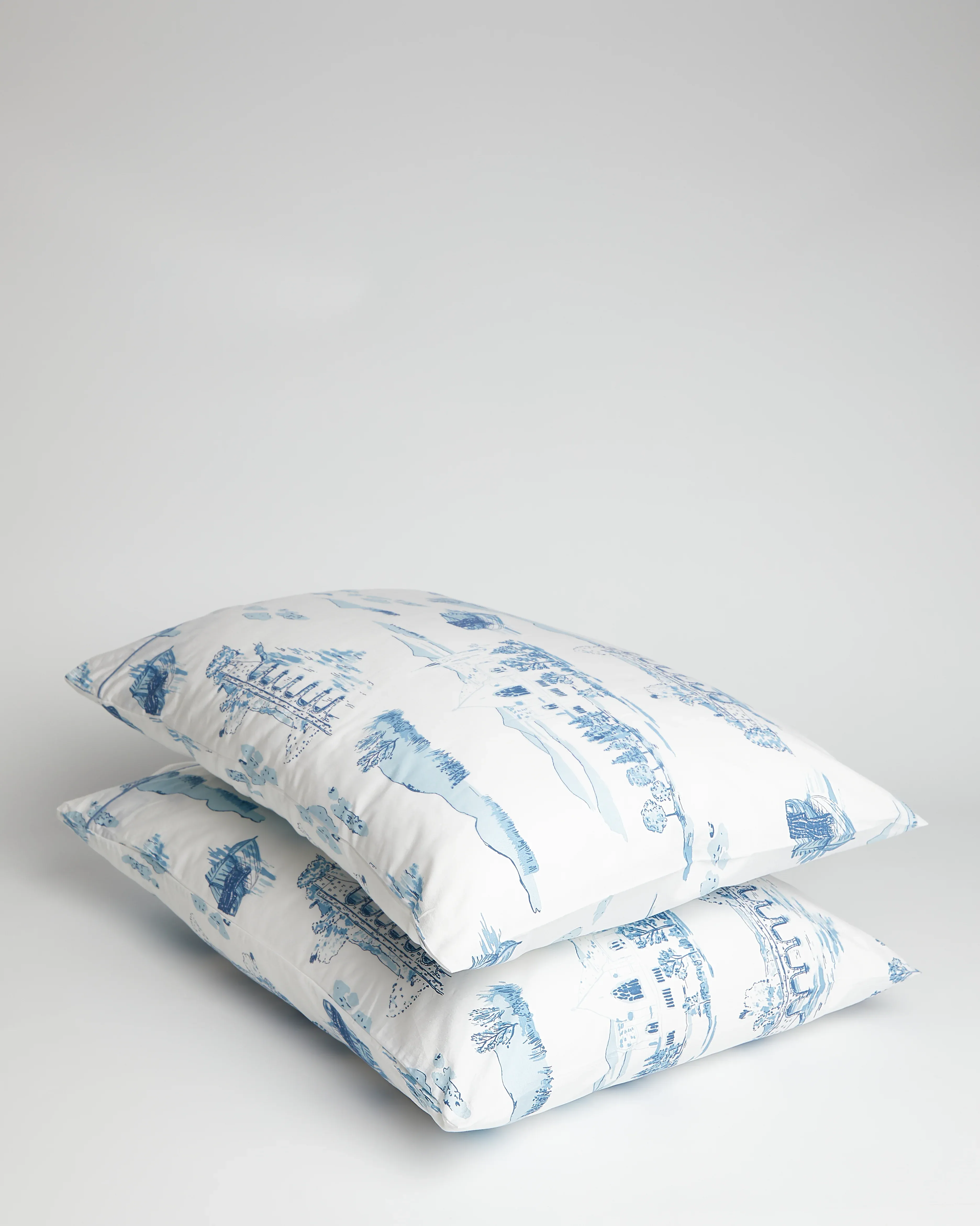 Foxford Blue Toile Pillowcase Set