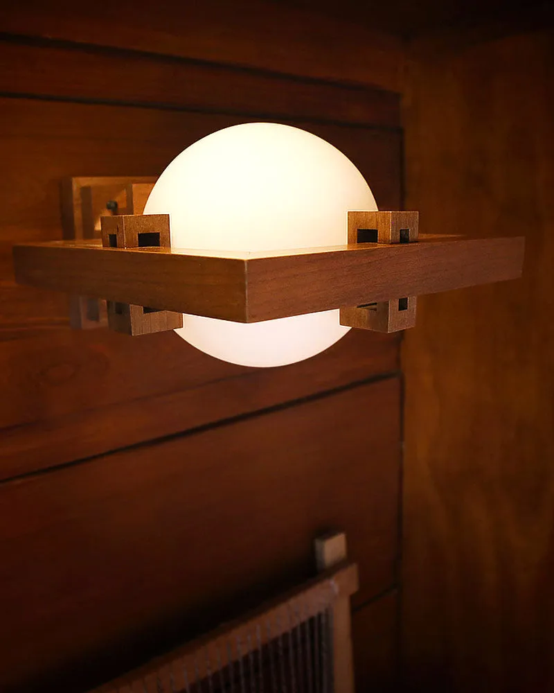 Frank Lloyd Wright Robie Wall Sconce Lamp - Cherry