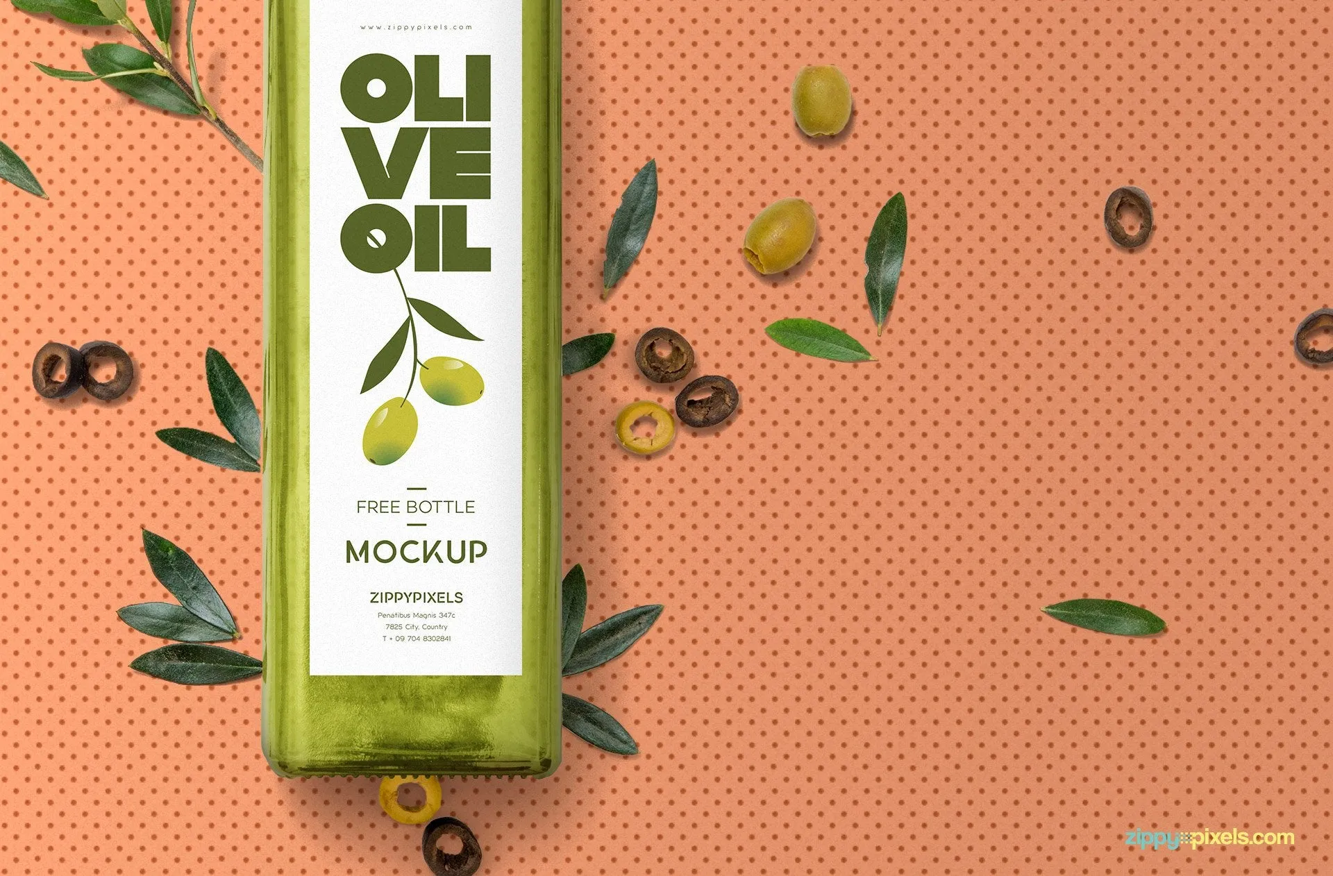 Free Customizable Glass Bottle Mockup