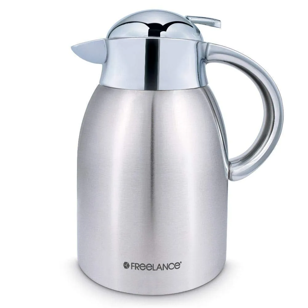 Freelance Vacuum Insulated Stainless Steel Thermos Flask, Water Beverage Jug, Carafe, 1900 ml (5 Year Warranty)