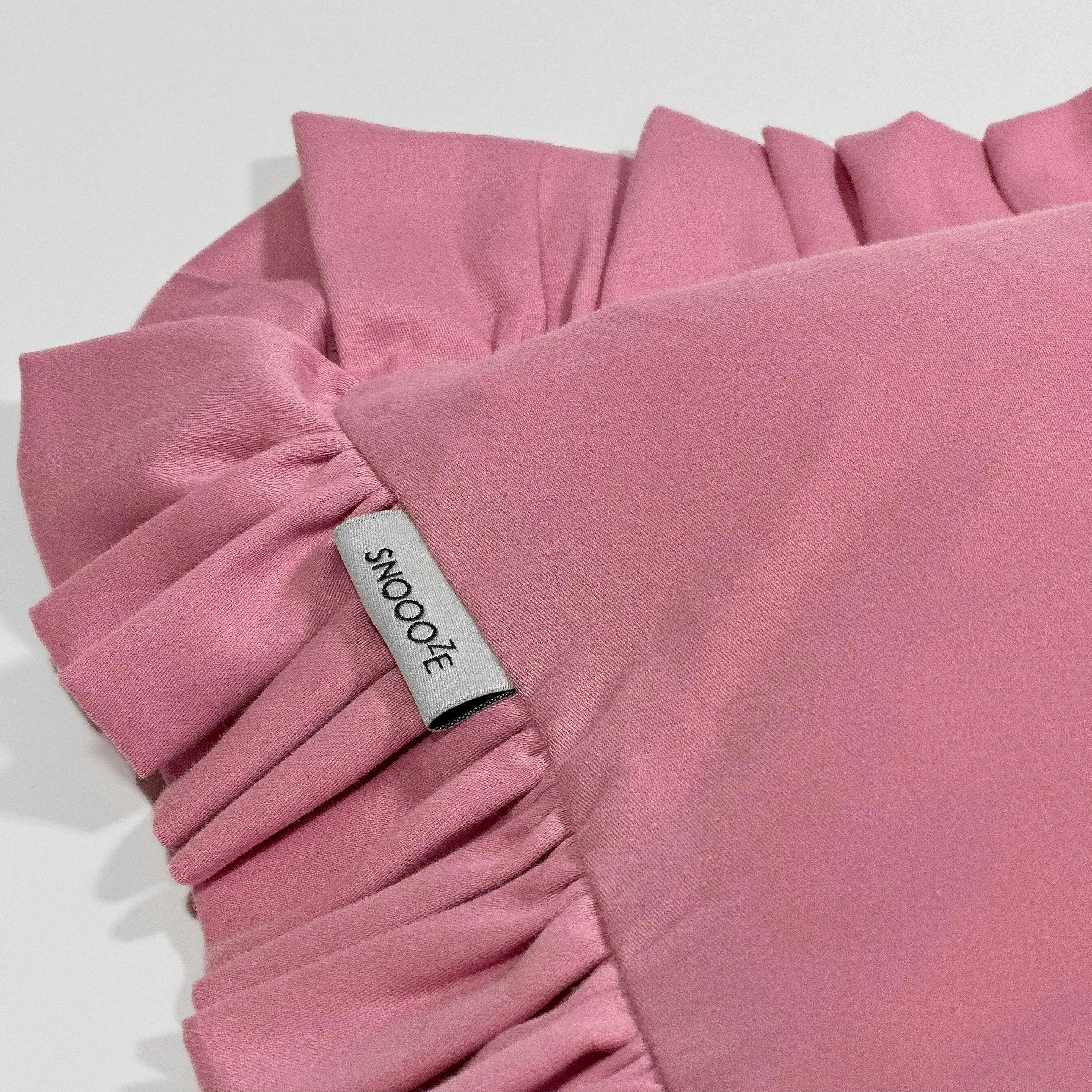 Full-Size Cotton Ruffled Pillowcase, Bubblegum Pink