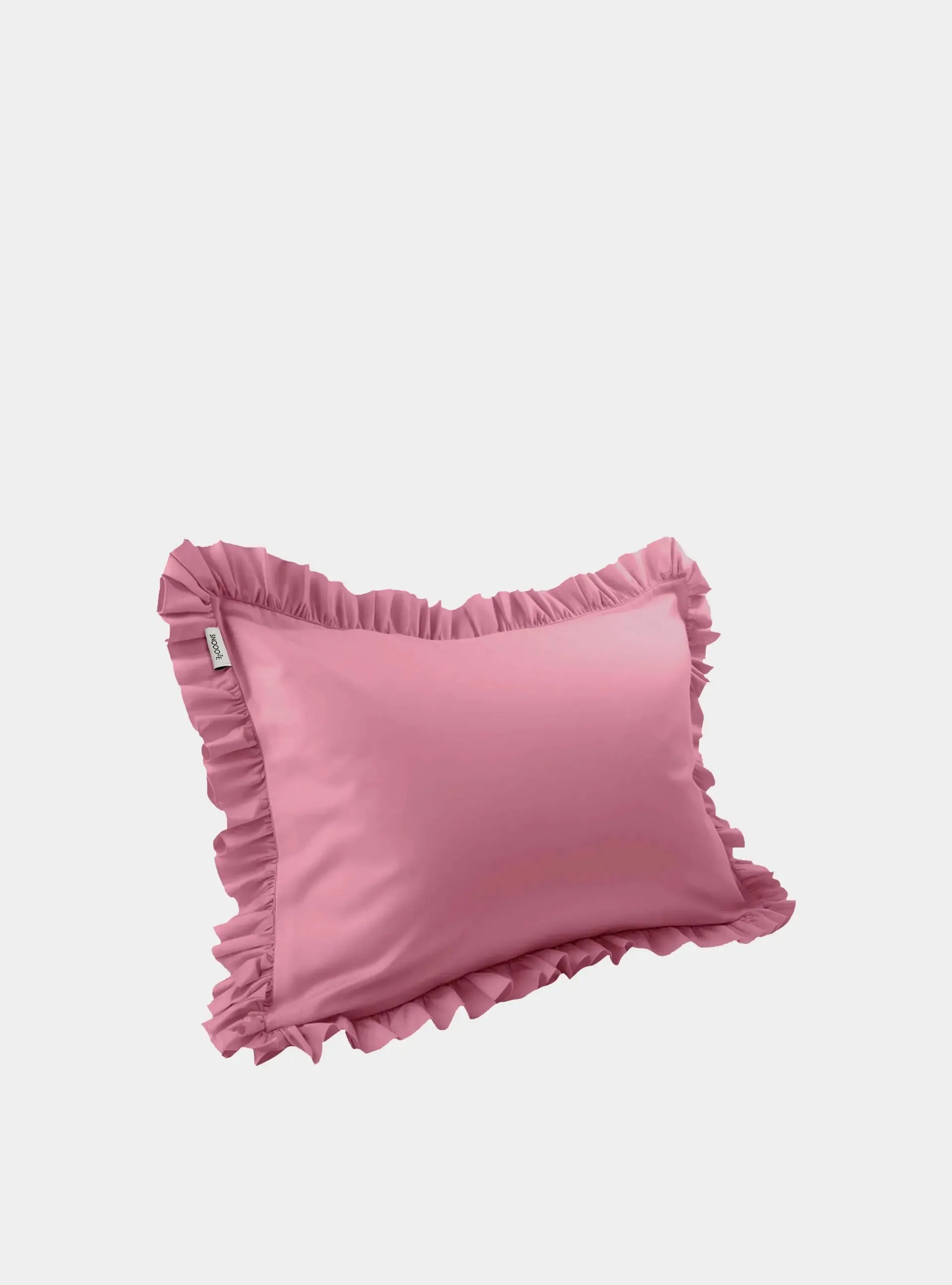 Full-Size Cotton Ruffled Pillowcase, Bubblegum Pink