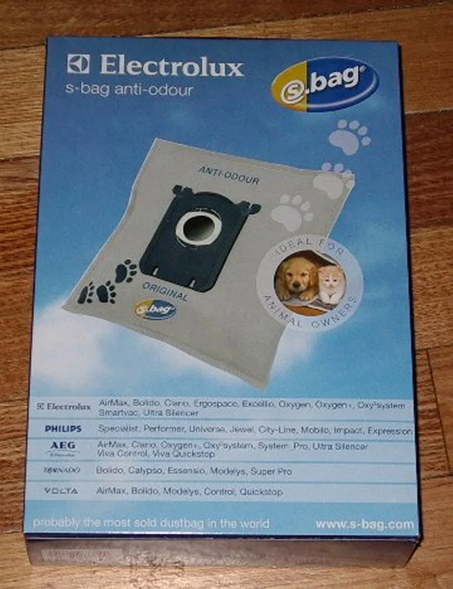 Genuine Electrolux Anti-Odour S-Bag Vacuum Bags for Pets - Part # E203B