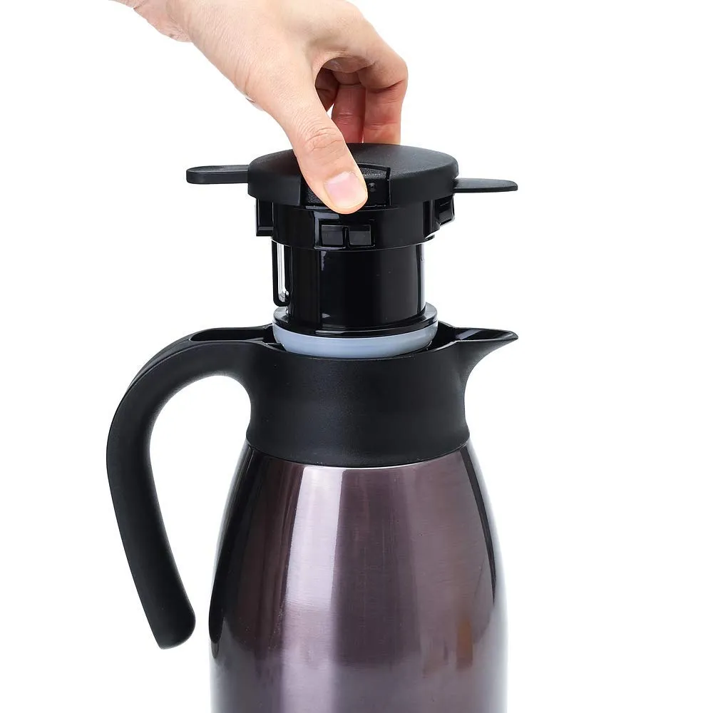 GiNT Stainless Steel Thermal Coffee Carafe with Lid/Double Walled Vacuum Thermos / 12 Hour Heat Retention-gradient,1.9L, Purple